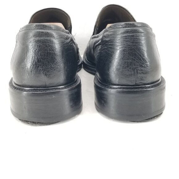 Mezlan Platinum Tuscany Mens Loafers Shoes Black Full Ostrich Quill sz 9.5M